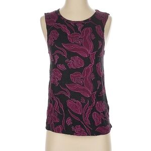 Modcloth Black and Purple Floral Tank Top